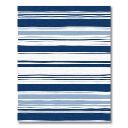 Coastal Blue And White Stripe Rug