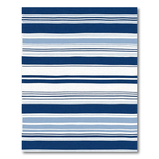 Coastal Blue And White Stripe Rug