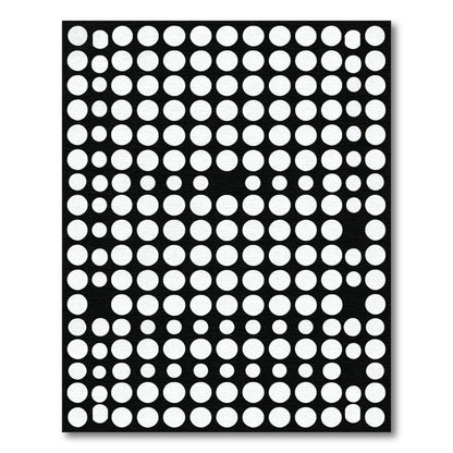 Modern Black White Dot Grid Rug
