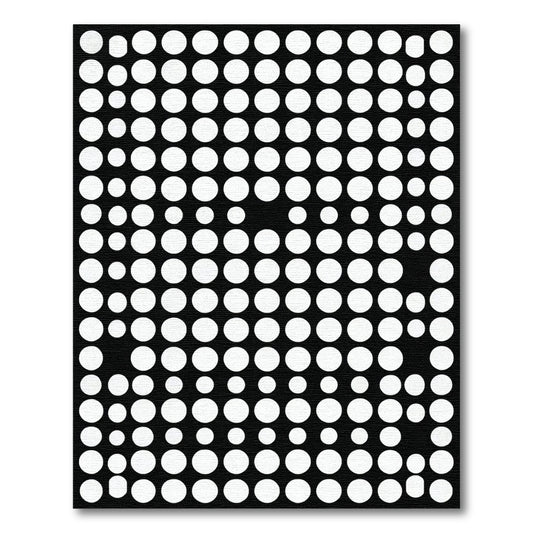 Modern Black White Dot Grid Rug