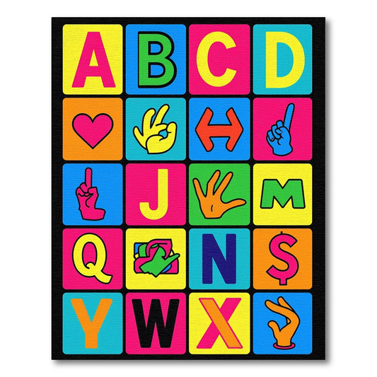 Alphabet Blocks Pop Art Rug