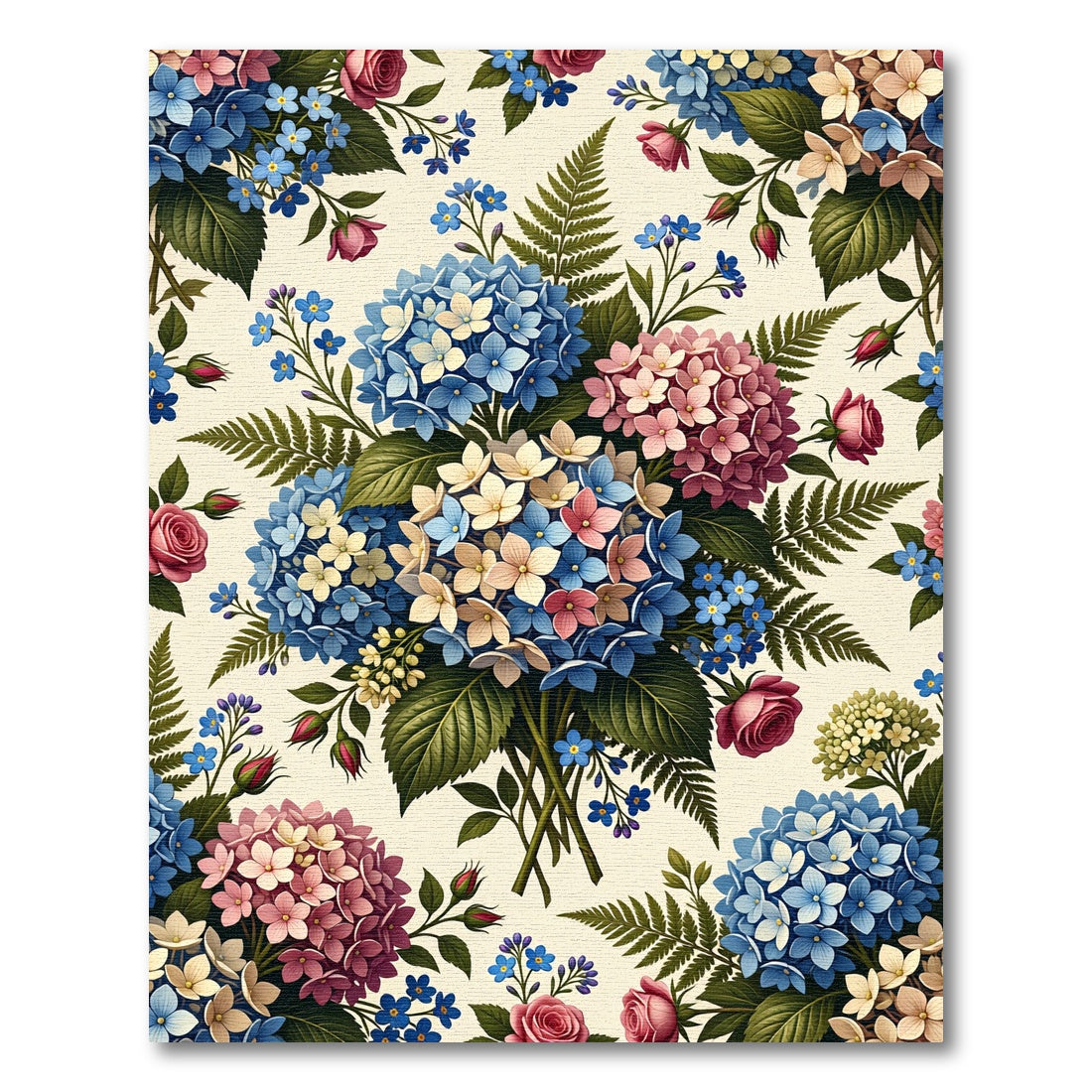 Hydrangea Bouquet Floral Botanical Garden Rug
