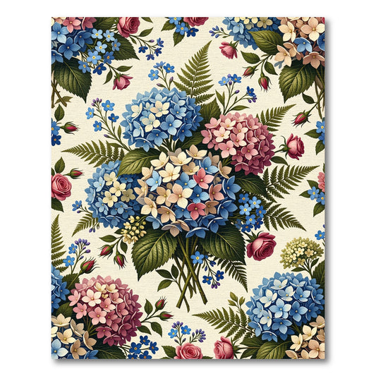 Hydrangea Bouquet Floral Botanical Garden Rug
