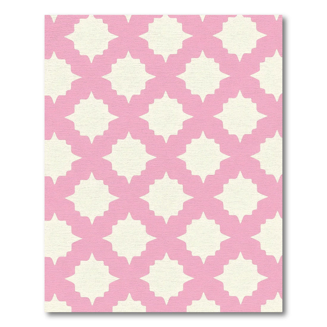 Pink Ivory Quatrefoil Geometric Rug