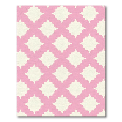 Pink Ivory Quatrefoil Geometric Rug