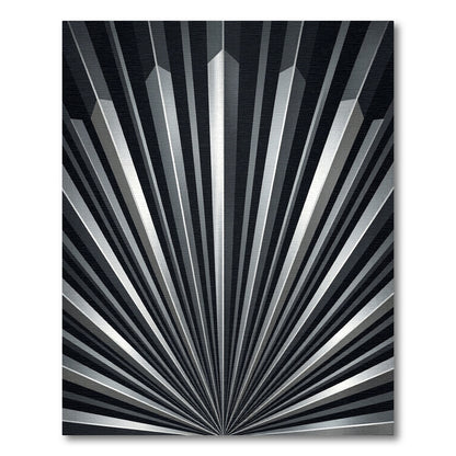 Modern Gray Sunburst Geometric Rug