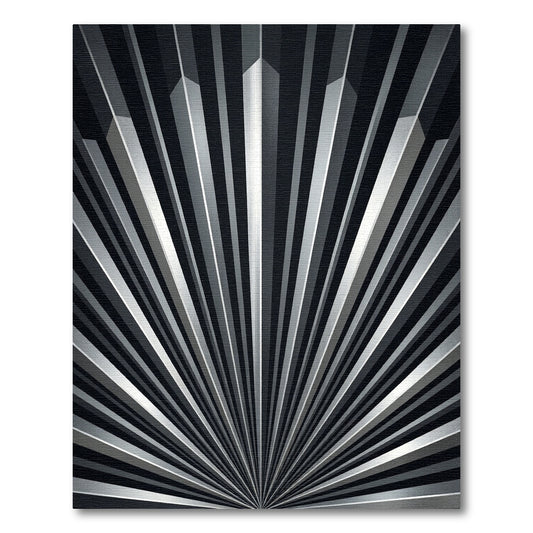 Modern Gray Sunburst Geometric Rug