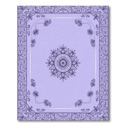 Purple Mandala Floral Border Rug