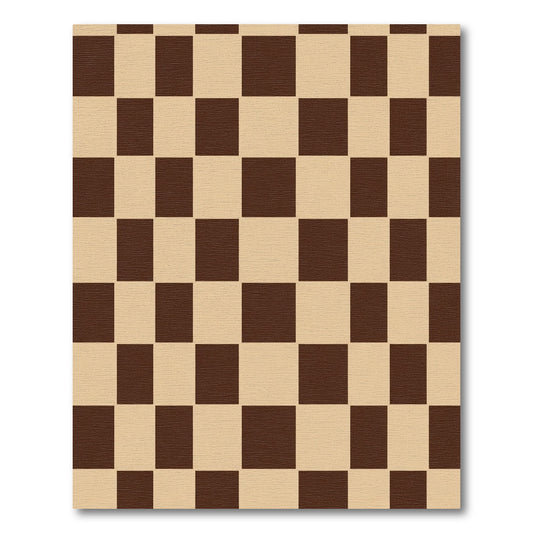 Brown Beige Checkerboard Square Rug