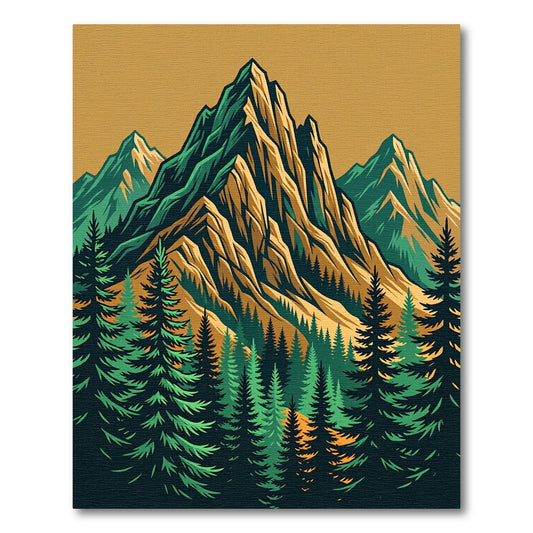 Majestic Alpine Mountain Forest Landscape Rug