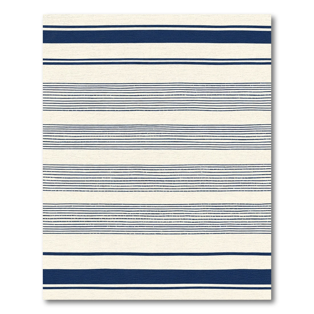Classic Navy And Cream Striped Rug
