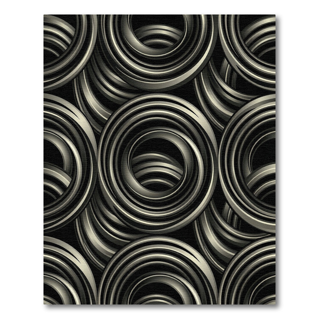 Monochromatic Swirl Rings Rug
