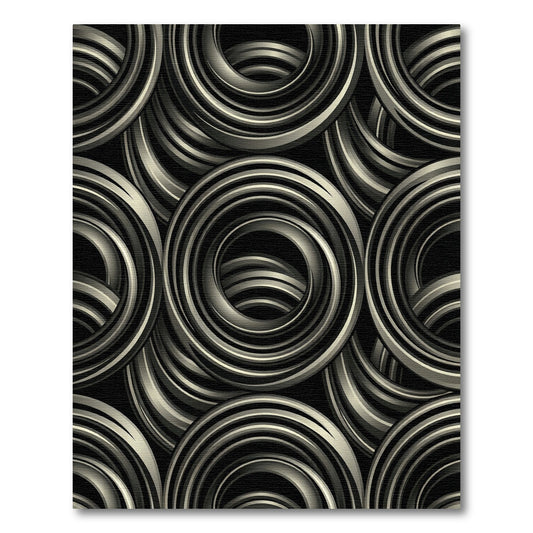 Monochromatic Swirl Rings Rug