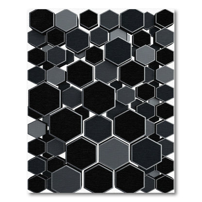 Dark Gray Hexagon Cluster Rug