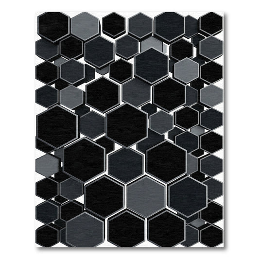 Dark Gray Hexagon Cluster Rug
