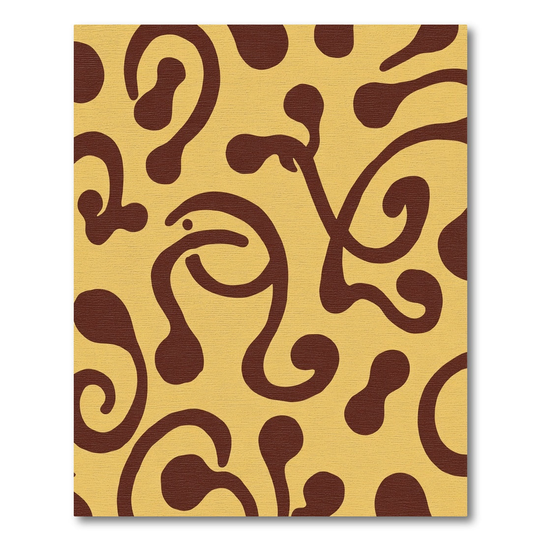 Brown Swirl Abstract Ochre Rug