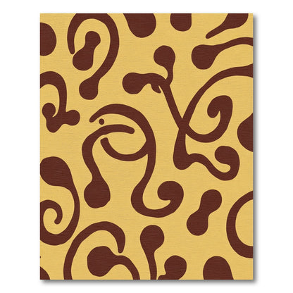 Brown Swirl Abstract Ochre Rug