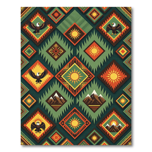 Emerald Eagle Sun Mountain Diamonds Rug