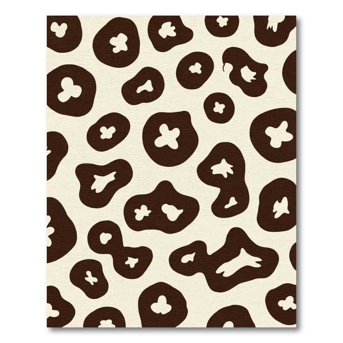 Brown Cream Spots Abstract Blob Rug
