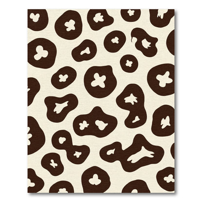 Brown Cream Spots Abstract Blob Rug