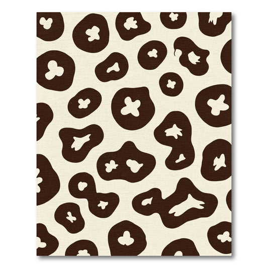 Brown Cream Spots Abstract Blob Rug