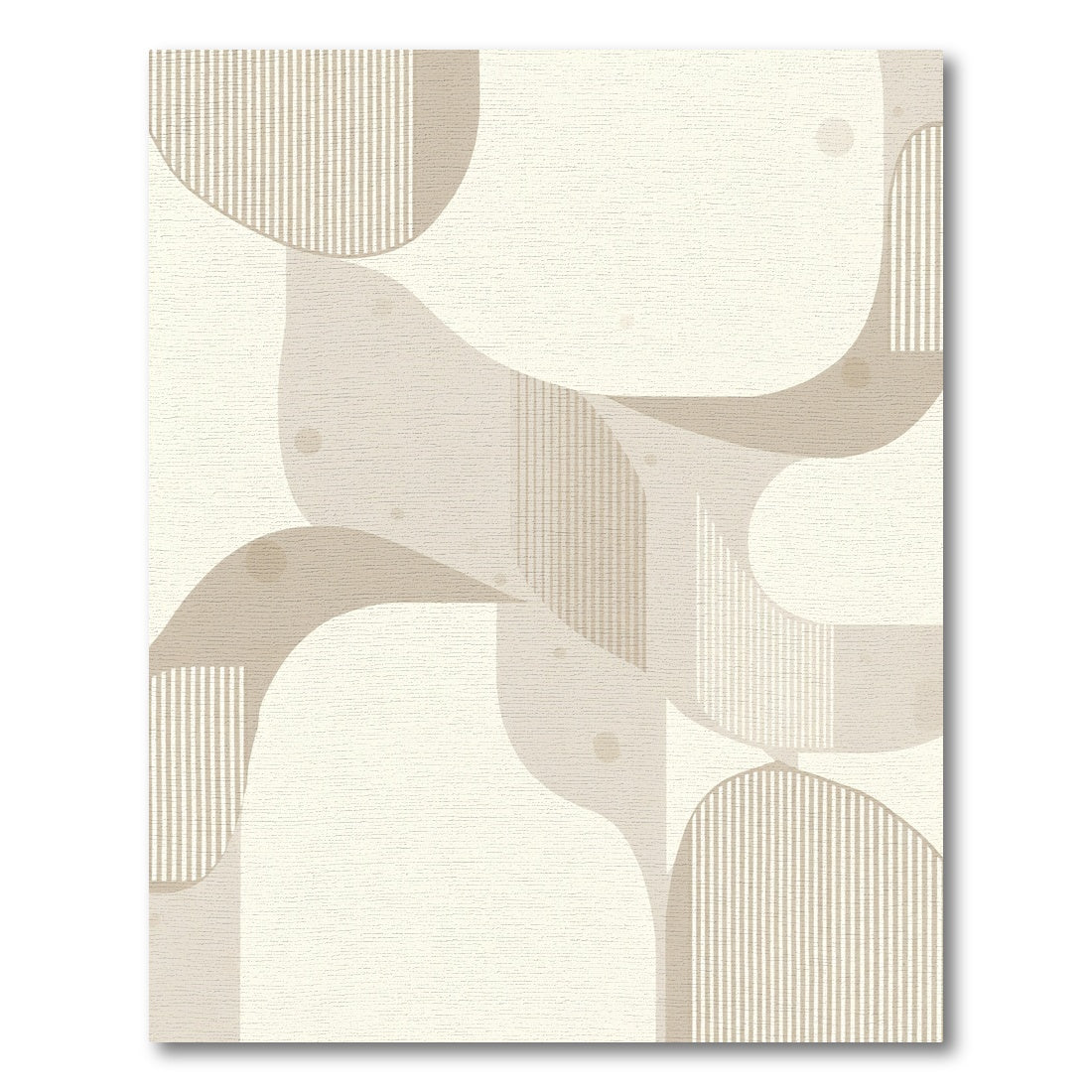 Neutral Cream Abstract Wavy Geometric Rug