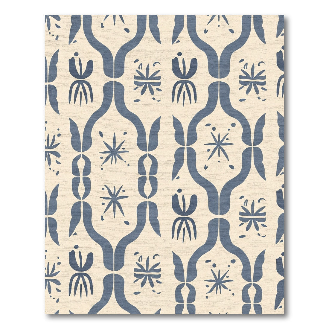 Indigo Floral Archway Statement Rug