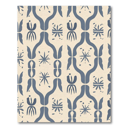 Indigo Floral Archway Statement Rug