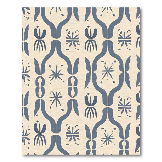 Indigo Floral Archway Statement Rug