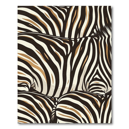 Earthy Zebra Stripe Abstract Curve Rug