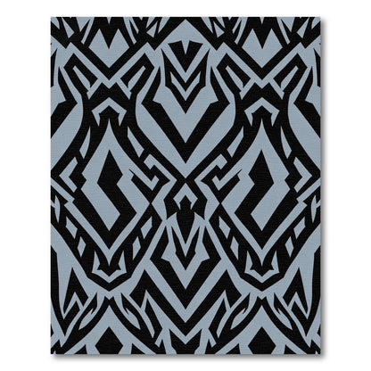 Monochromatic Geometric Tribal Abstract Rug