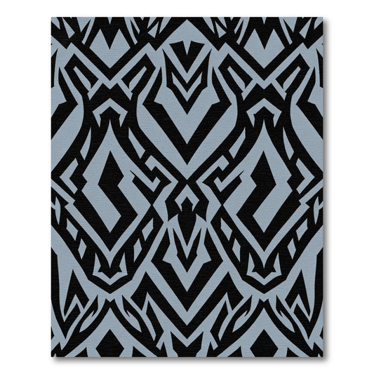 Monochromatic Geometric Tribal Abstract Rug