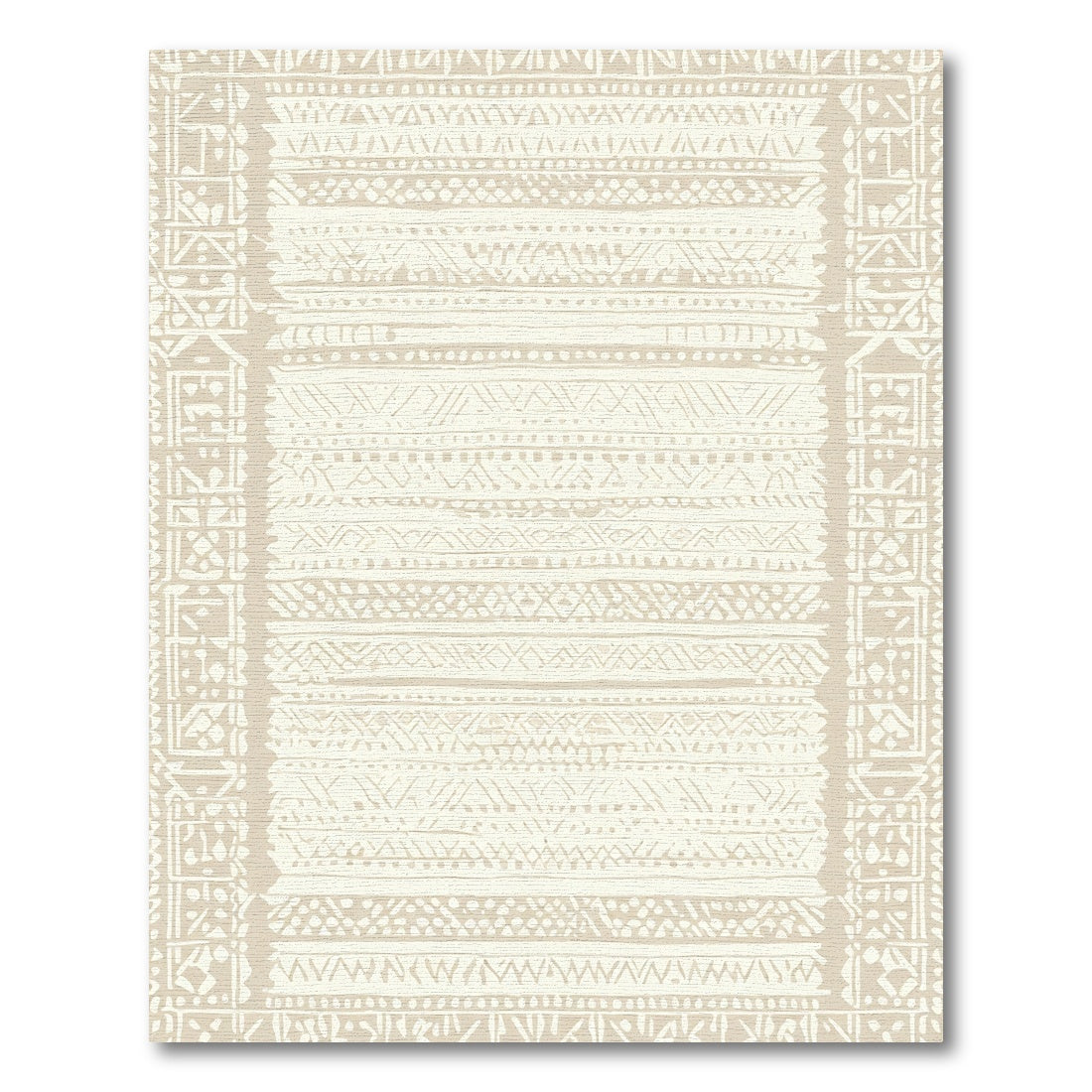 Rustic Boho Geometric Stripe Rug