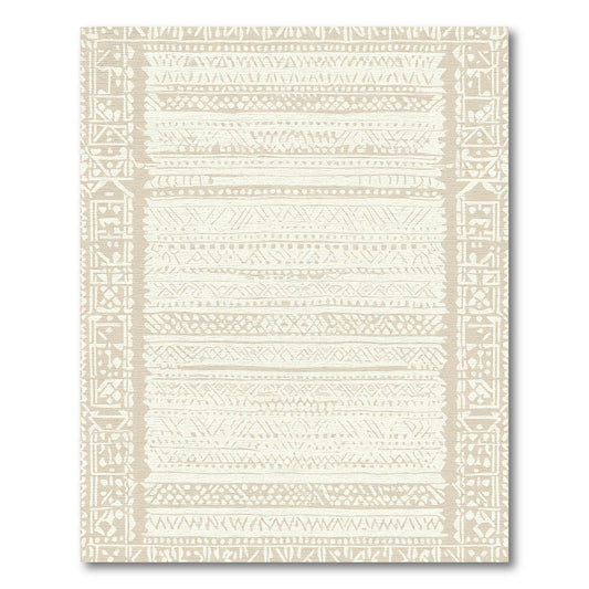 Rustic Boho Geometric Stripe Rug