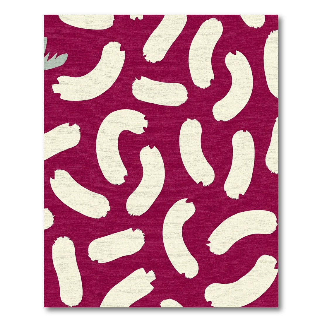 Crimson Brushstroke Abstract Shapes Rug