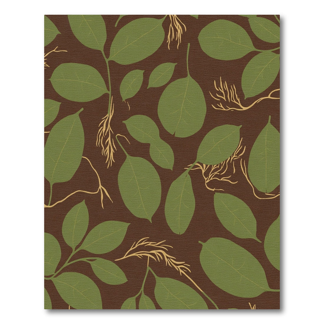 Green Leaf and Root Vines Rug