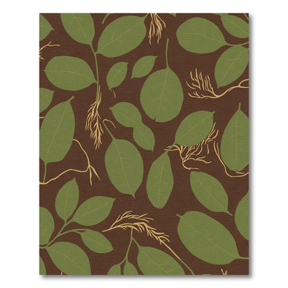 Green Leaf and Root Vines Rug