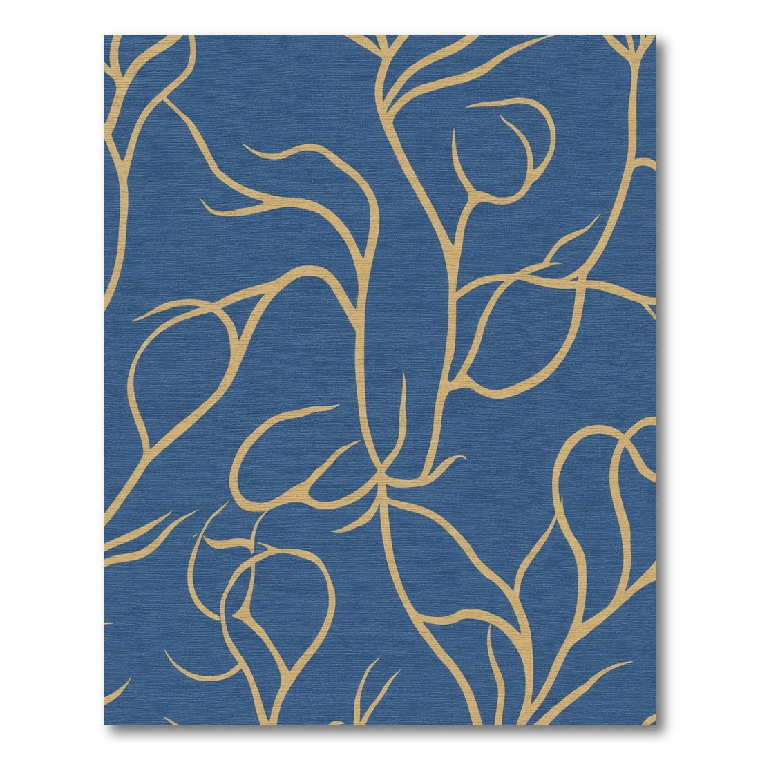 Golden Branch Abstract Navy Rug