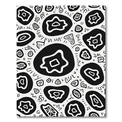 Black and White Abstract Organic Composition Rug
