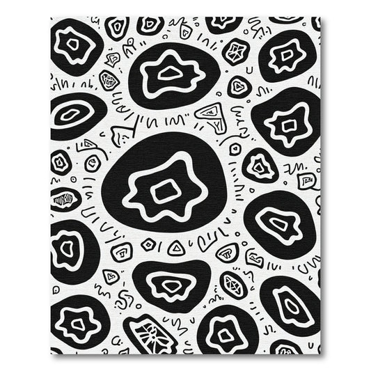 Black and White Abstract Organic Composition Rug
