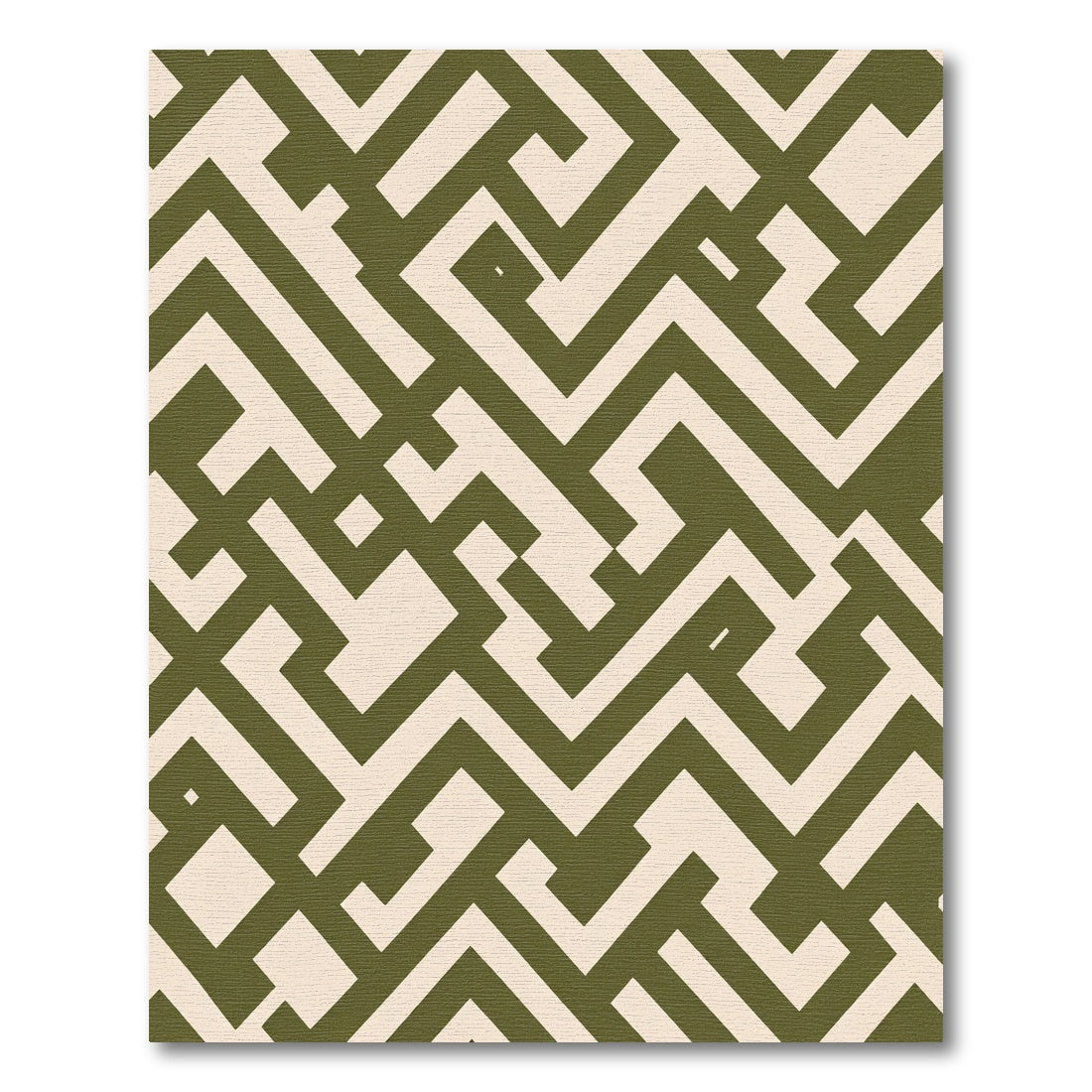 Olive Beige Geometric Maze Rug
