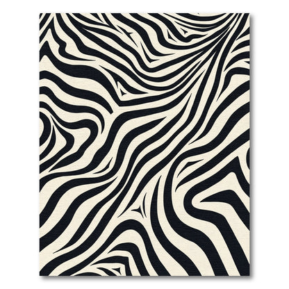 Bold Black Cream Animalistic Swirls Rug