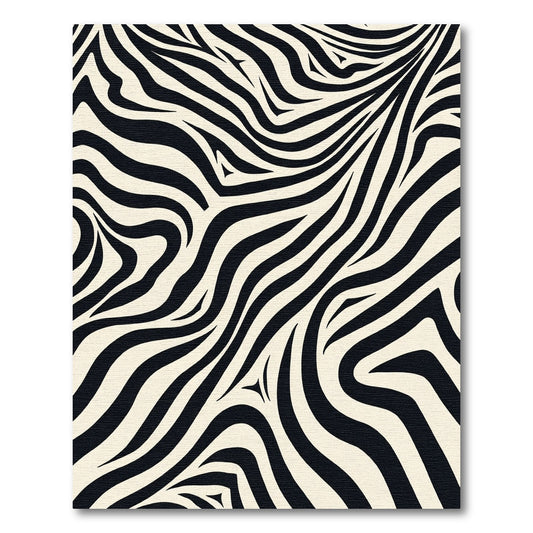 Bold Black Cream Animalistic Swirls Rug