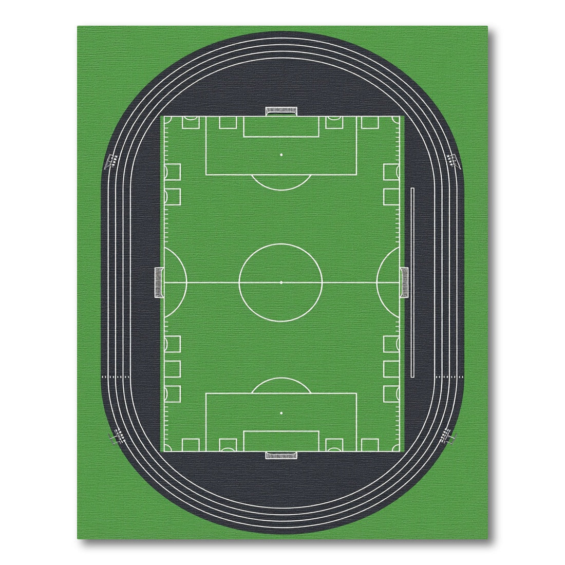 Aerial Soccer Field Athletic Green Rug