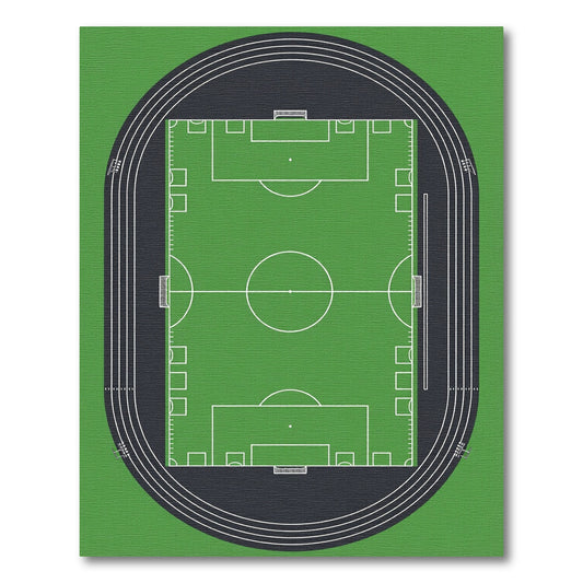 Aerial Soccer Field Athletic Green Rug