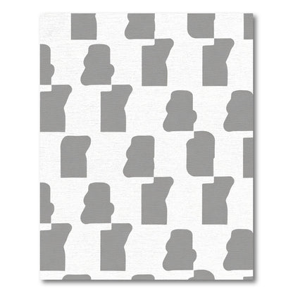 Mid-Century Modern Abstract Gray Forms Rug