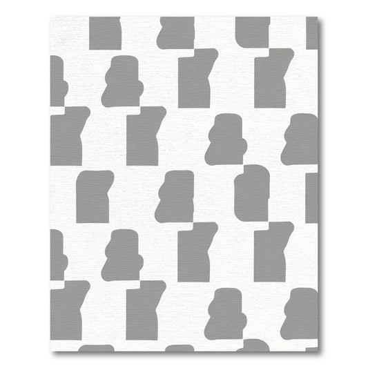 Mid-Century Modern Abstract Gray Forms Rug