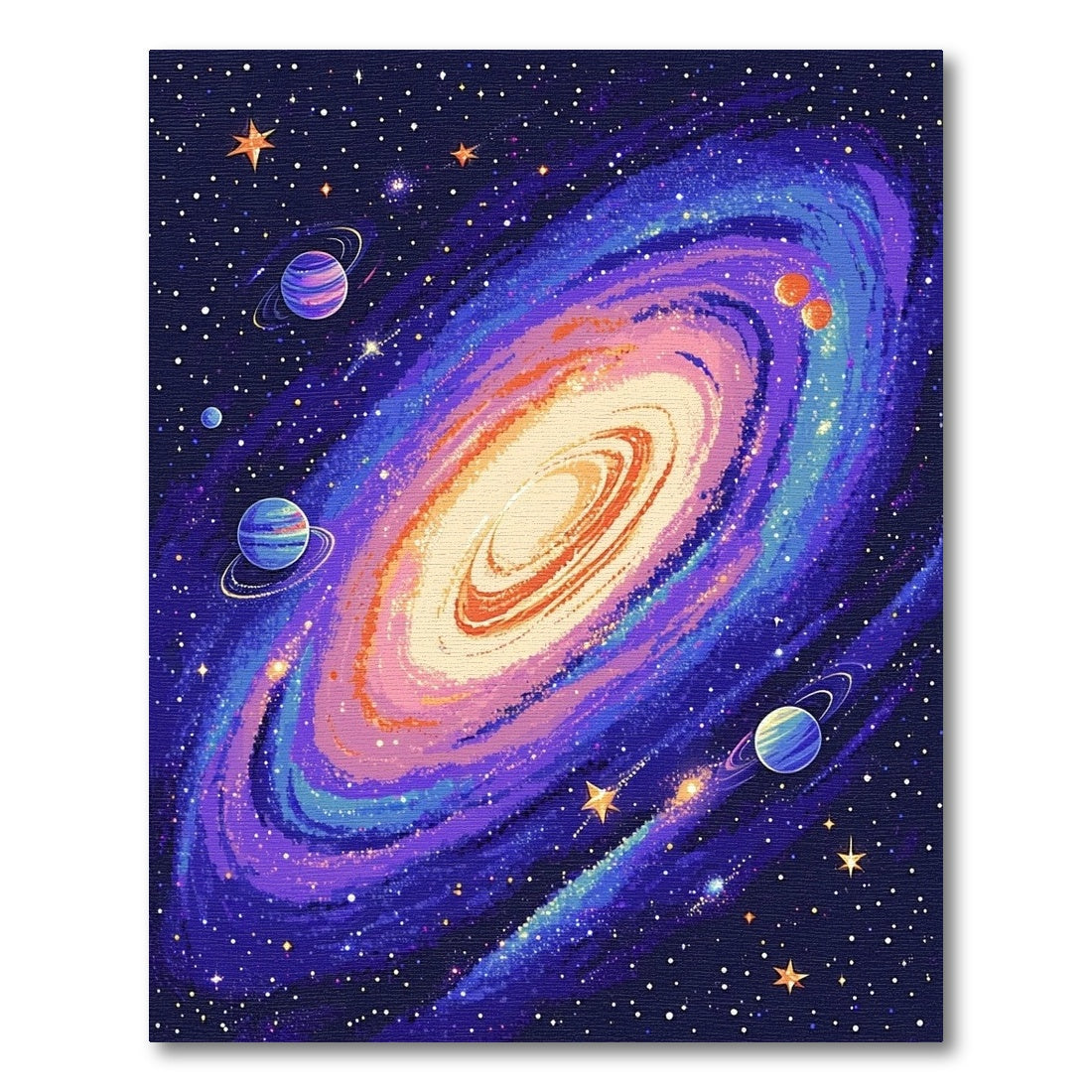 Vibrant Spiral Galaxy Cosmic Stars Rug