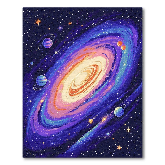 Vibrant Spiral Galaxy Cosmic Stars Rug