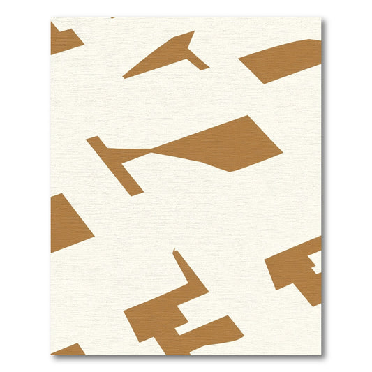 Geometric Ochre Shapes CreamRug Rug
